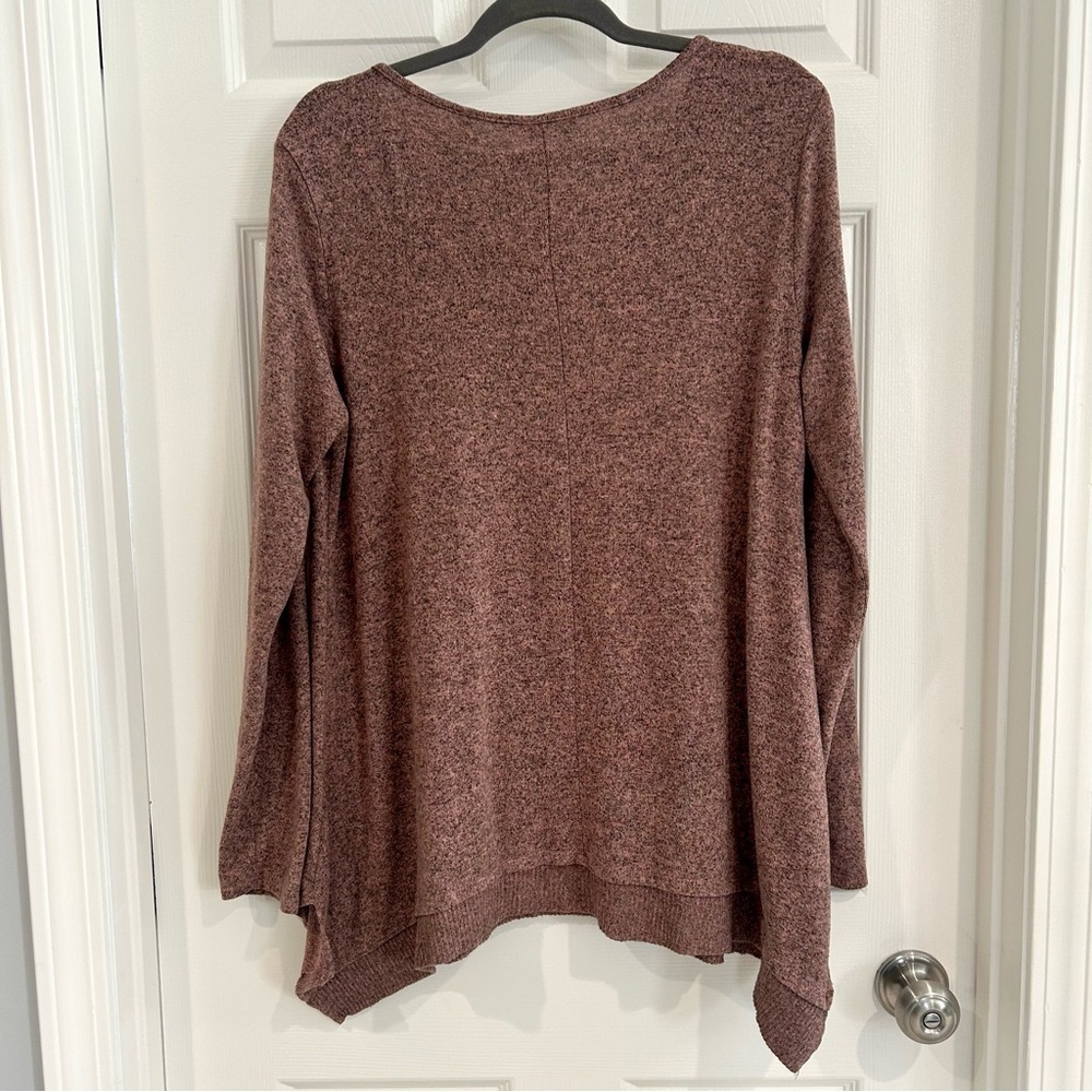 Soft Surroundings Tunic Long Sleeve V-Neck Shirt XL Comfy Heathered Pink Boho - Picture 4 of 8